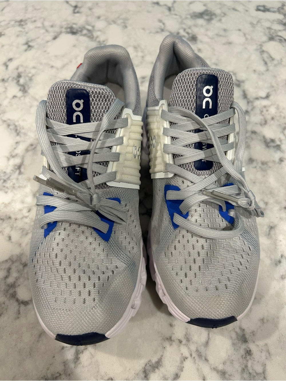 On Women's Gray and Blue Cloud Running Shoes